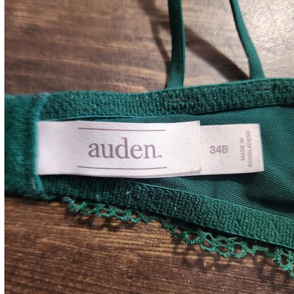 Auden Teal Floral Lightly Padded Underwire Demi Coverage Adjustable Strap 34B - Picture 6 of 6